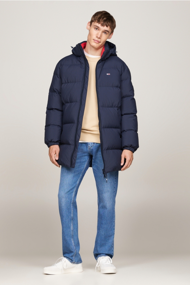 Tommy Jeans blauwe heren jas | Model