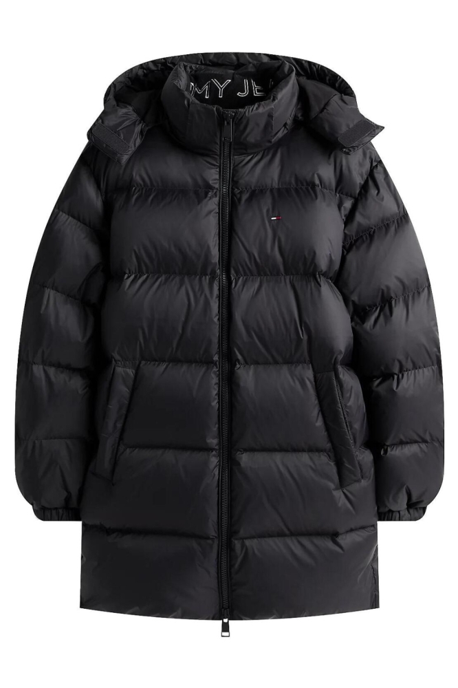 Tommy Jeans zwarte heren jas | Vooraanzicht