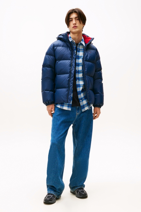 Tommy Jeans blauwe heren jas | Model