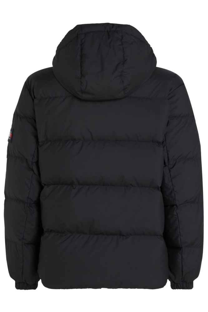 Tommy Jeans zwarte heren jas | Achteraanzicht