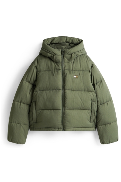Tommy Jeans groene dames jas | Vooraanzicht