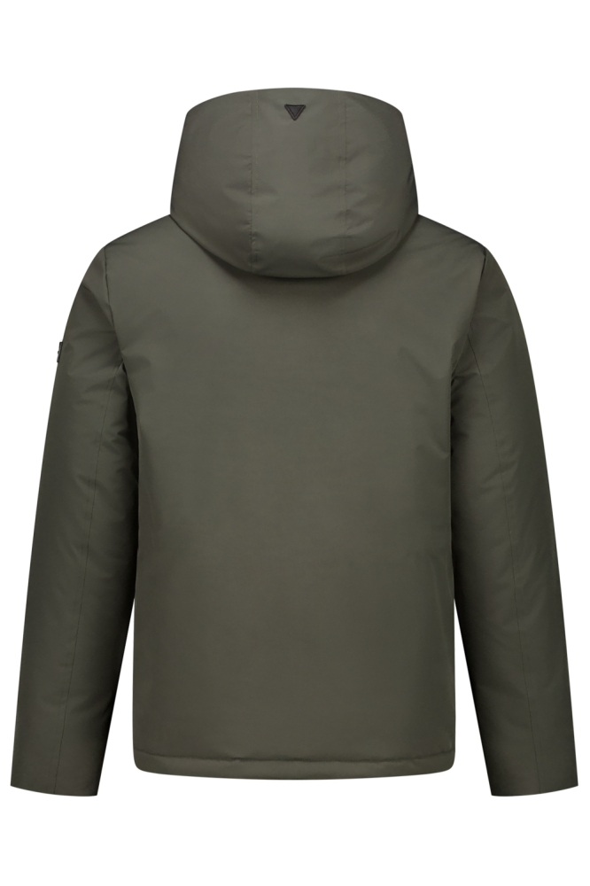 Pure Path groene heren jas | Achteraanzicht