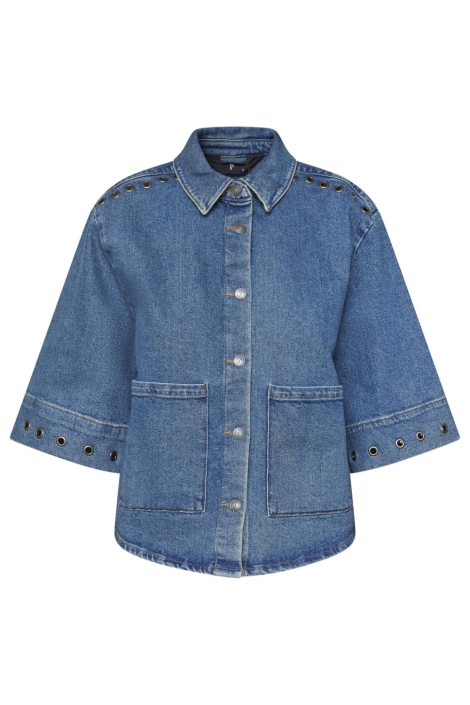 SisterS point blauwe dames blouse | Vooraanzicht