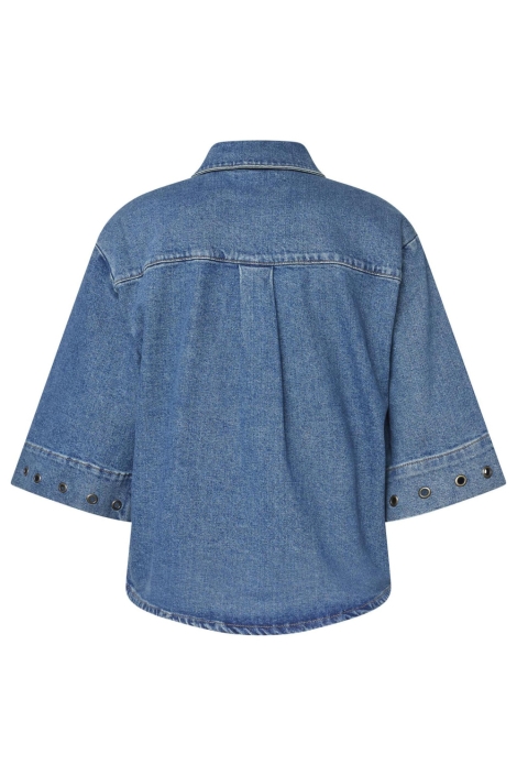 SisterS point blauwe dames blouse | Achteraanzicht