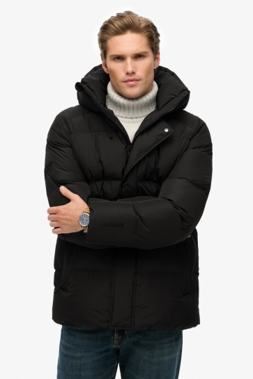 Superdry HOODED 5 BAFFLE SPORTS PUFFER M5012285A 02A BLACK