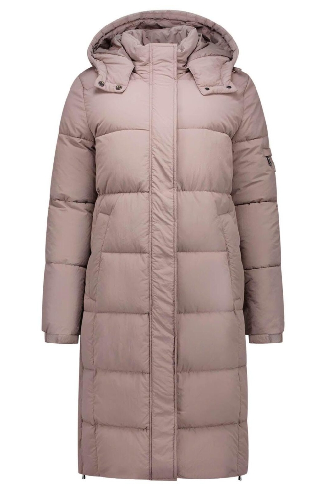 Malelions taupe dames jas | Vooraanzicht