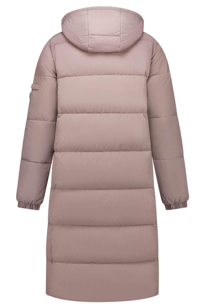 Malelions taupe dames jas | Achteraanzicht