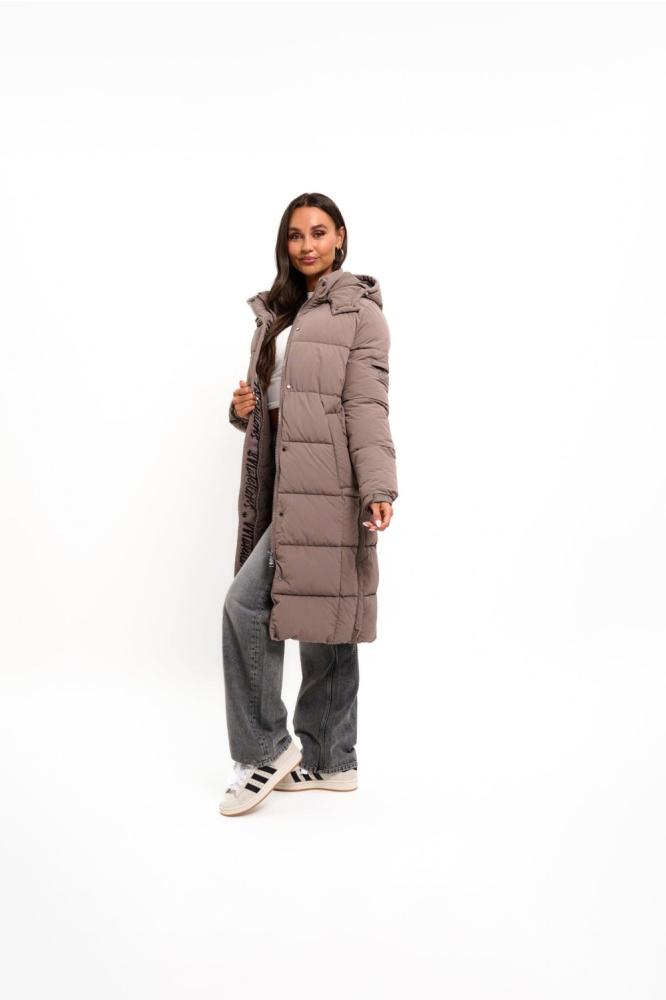 Malelions taupe dames jas | Model