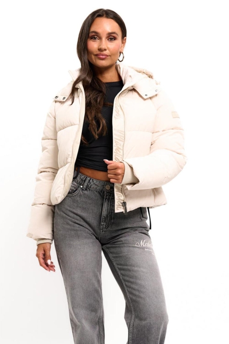 Malelions beige dames jas | Model vooraanzicht