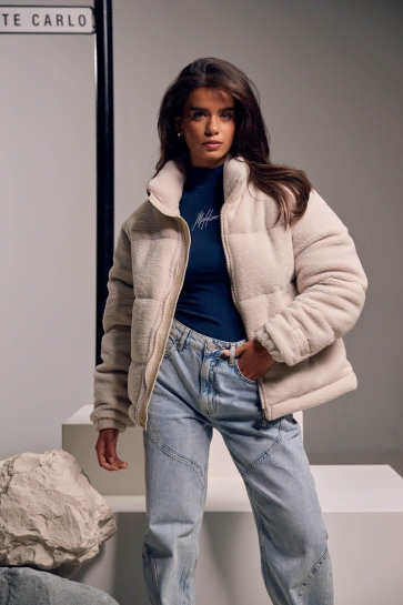 Malelions Jas SIGNATURE SHERPA PUFFER JA MD2 AW25 25 120 BEIGE