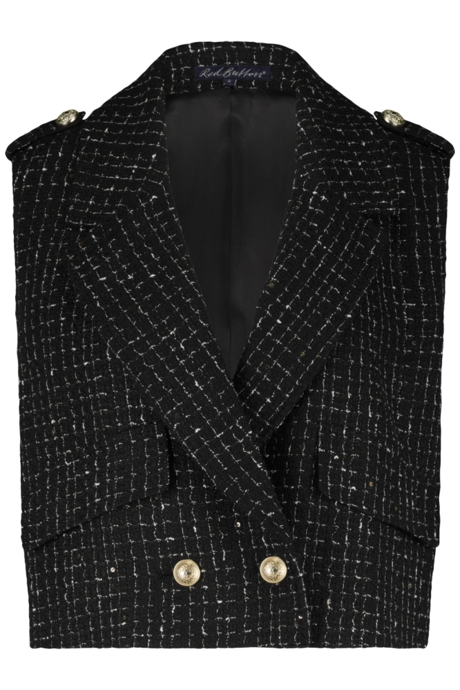 Red Button zwarte dames gilet | Vooraanzicht