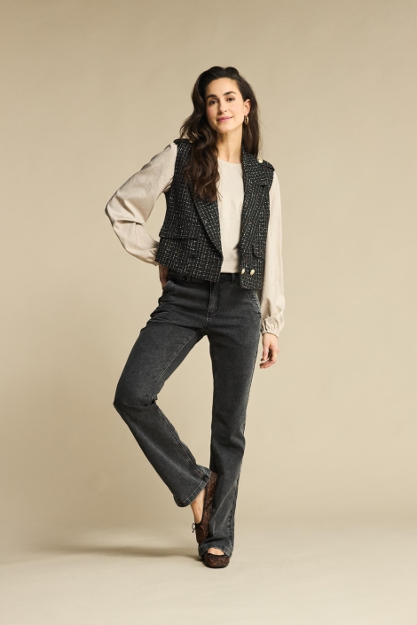 Red Button zwarte dames gilet | Model