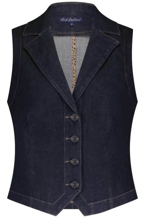 Red Button blauwe dames gilet | Vooraanzicht