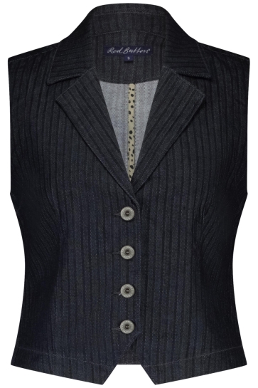Red Button Vest WAISTCOAT SRB4742 BLUE DENIM STRIPE