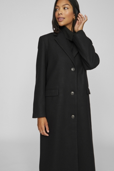 Vila visolo l/s coat - noos Zwart
