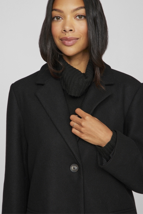 Vila zwarte dames jas | Close up