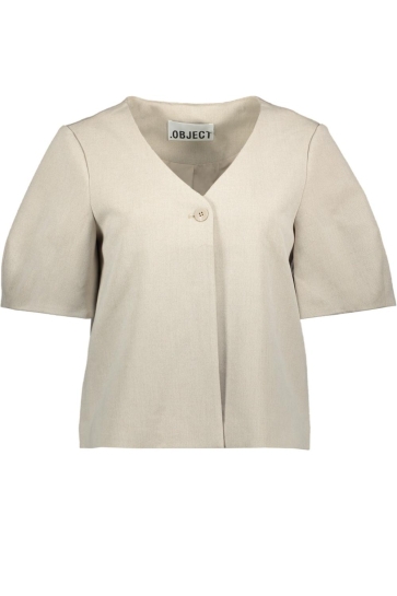 Object Blouse OBJLISA S/S RE TOP NOOS 23048140 HUMUS/MELANGE