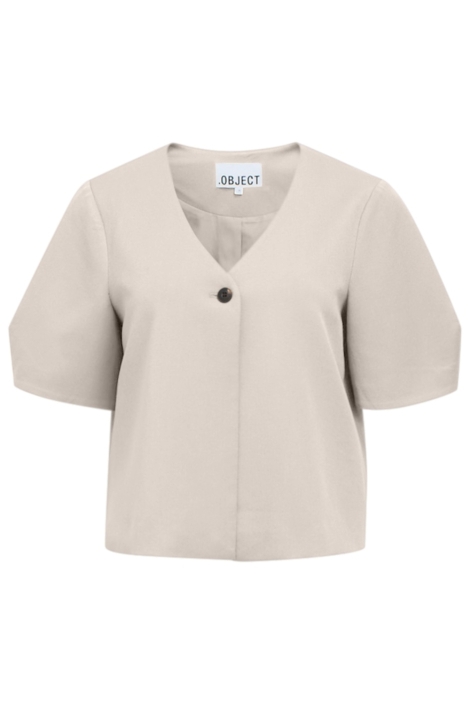 Object beige dames t-shirt | Vooraanzicht