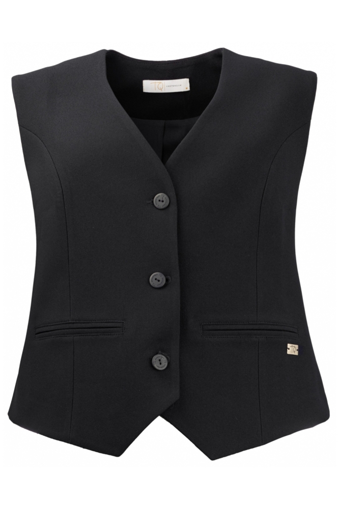TQ Amsterdam zwarte dames gilet | Vooraanzicht