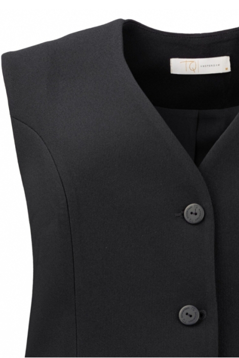 TQ Amsterdam zwarte dames gilet | Close up