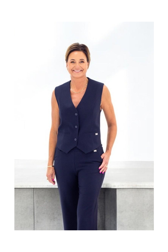 TQ Amsterdam blauwe dames gilet | Sfeerbeeld, In situatie