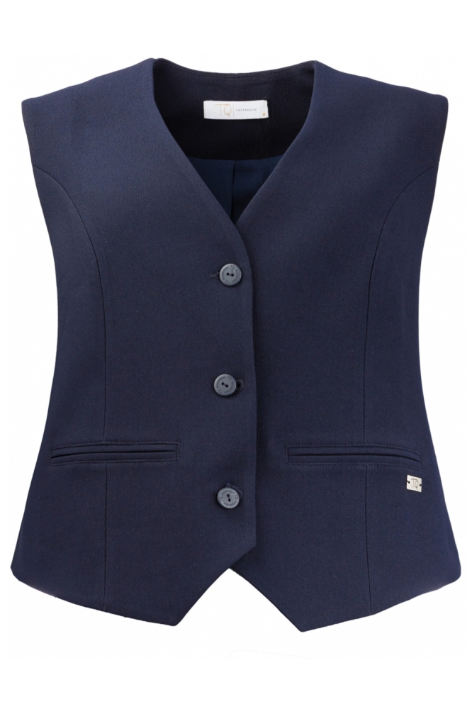 TQ Amsterdam blauwe dames gilet | Vooraanzicht