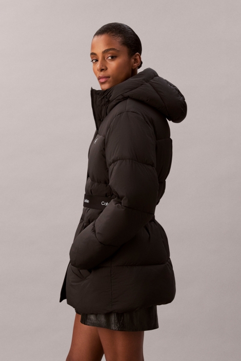 Calvin Klein zwarte dames jas | Model zijaanzicht