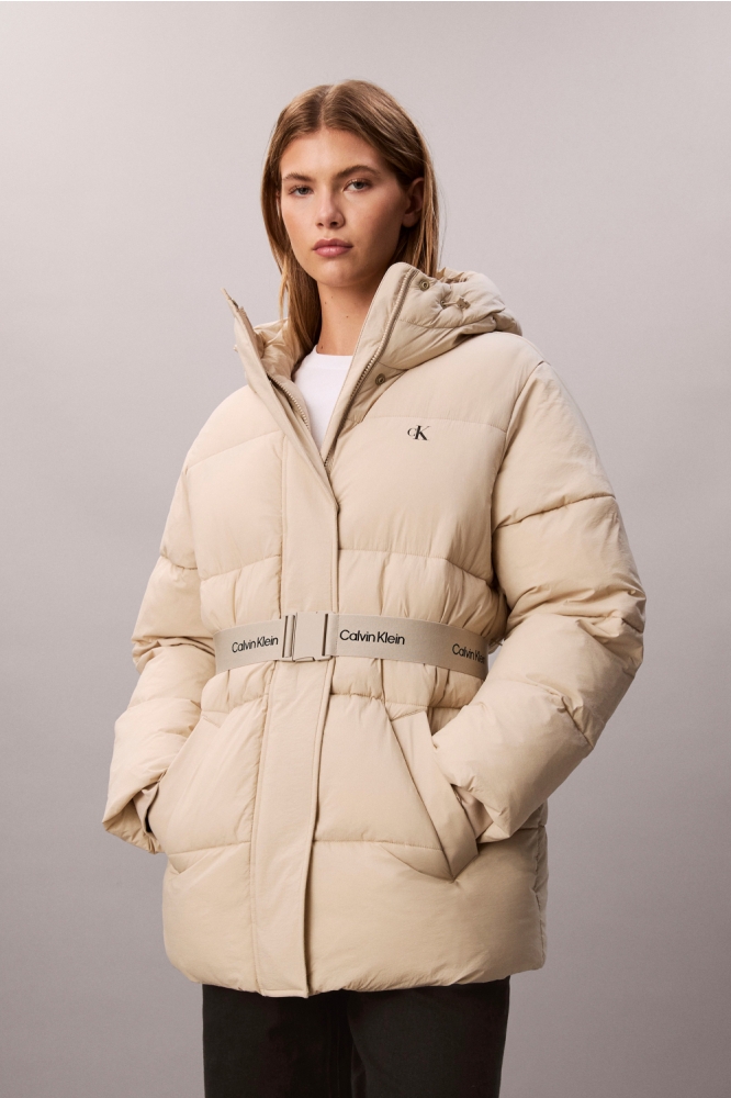 Calvin Klein beige dames jas | Model vooraanzicht