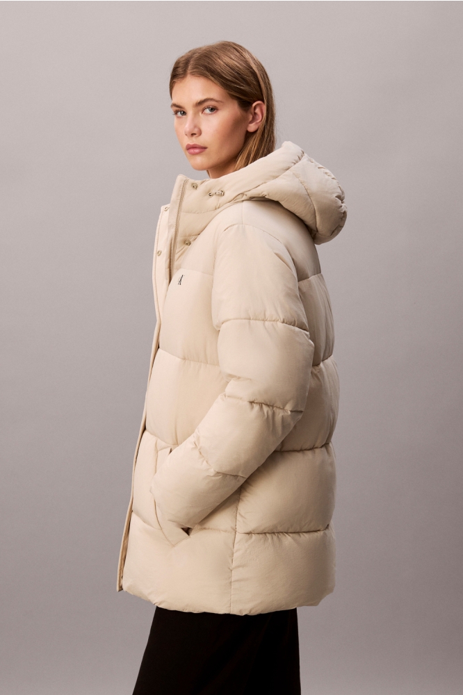 Calvin Klein beige dames jas | Model zijaanzicht