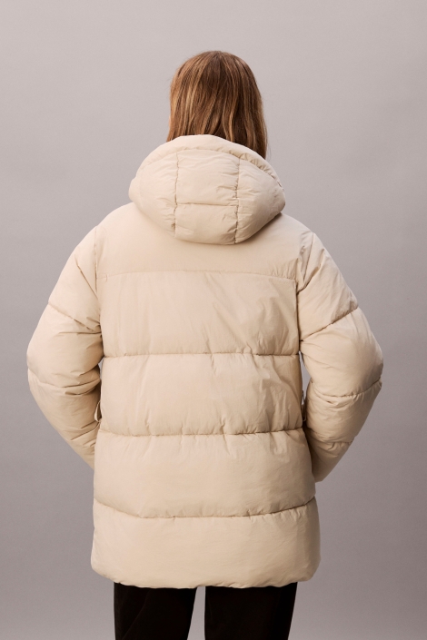 Calvin Klein beige dames jas | Model achteraanzicht