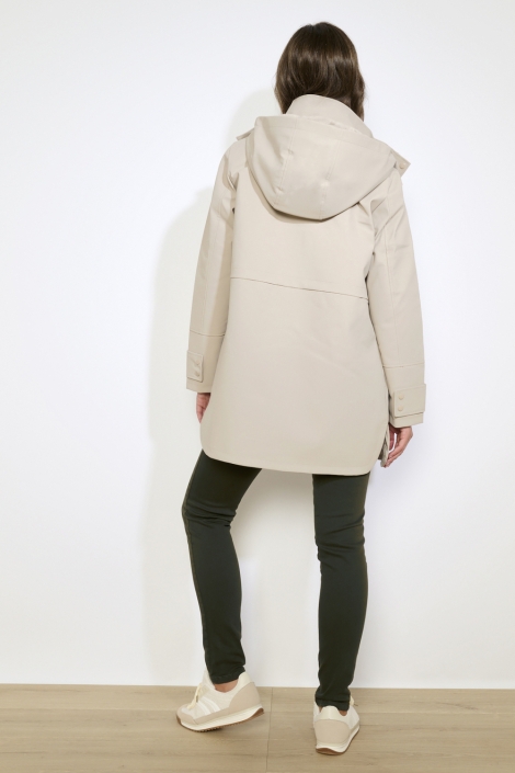 LolaLiza taupe dames jas | Model achteraanzicht