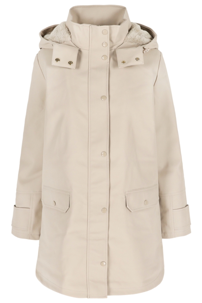 LolaLiza taupe dames jas | Vooraanzicht