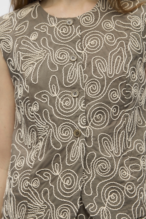 Object bruine dames gilet | Close up