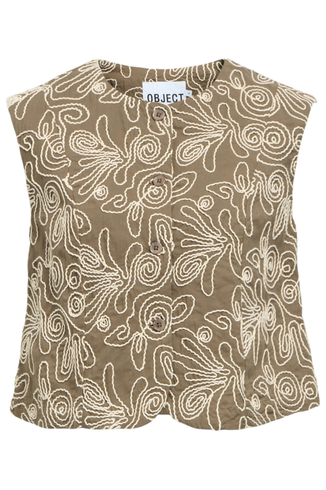 Object bruine dames gilet | Vooraanzicht