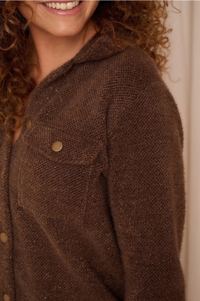 FOS Amsterdam bruine dames jas | Close up