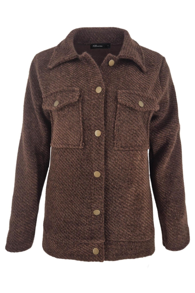 FOS Amsterdam bruine dames blouse | Vooraanzicht