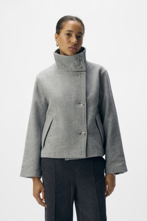 Object grijze dames jas | Model