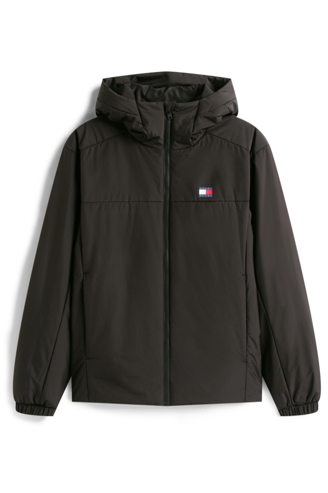 Tommy Jeans zwarte heren jas | Vooraanzicht