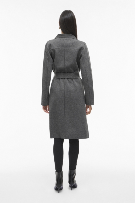 Vila grijze dames jas | Model achteraanzicht