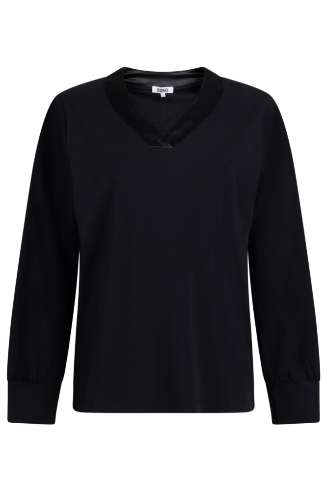 Zoso zwarte dames t-shirt | Vooraanzicht