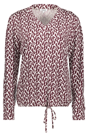 Zoso Blouse CINDY 255 OFFWHITE-BORDEAUX