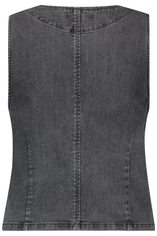 Red Button grijze dames gilet | Achteraanzicht