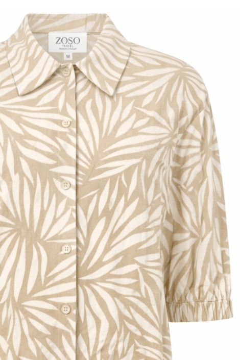 Zoso zand dames blouse | Close up
