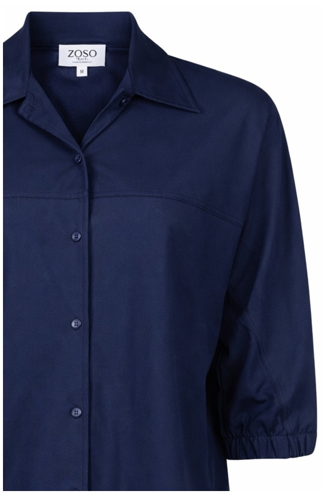 Zoso blauwe dames blouse | Close up