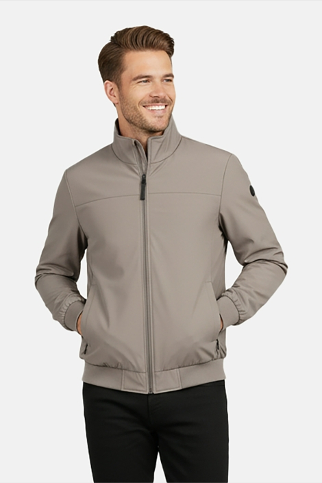 Cars taupe heren jas | Model vooraanzicht