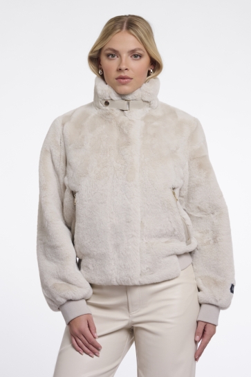 Rino & Pelle Jas SHORT FAUX FUR JACKET AMBRA 7002611 Birch