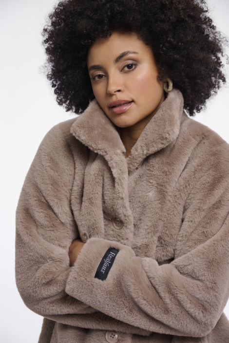 Rino & Pelle cognac dames jas | Close up