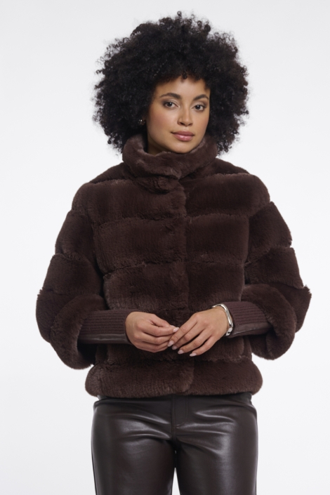 Rino & Pelle bruine dames jas | Model vooraanzicht