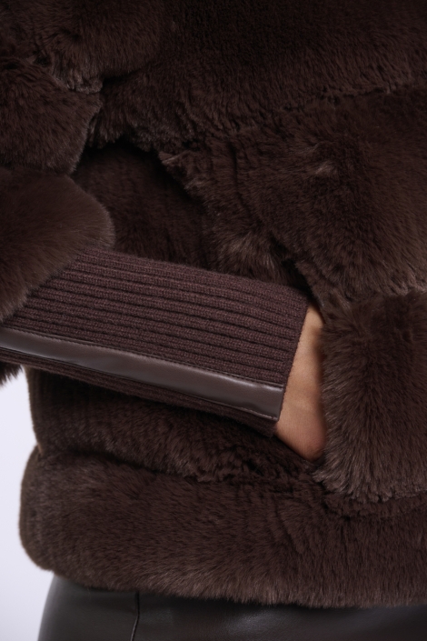 Rino & Pelle bruine dames jas | Close up