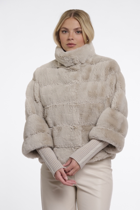 Rino & Pelle beige dames jas | Model vooraanzicht